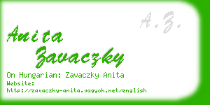 anita zavaczky business card